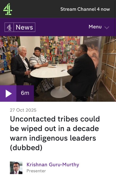 Uncontacted tribes could be wiped out in a decade warn indigenous leaders (dubbed)